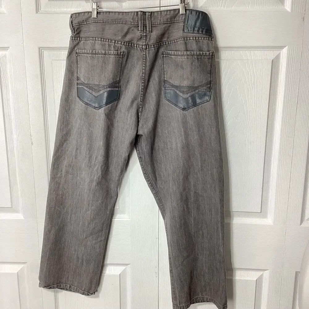 Sean John Hamilton Jeans Relaxed Wide Fit Gray 38